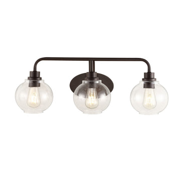 Sandrine Iron/Seeded Glass Cottage Rustic LED Vanity Light